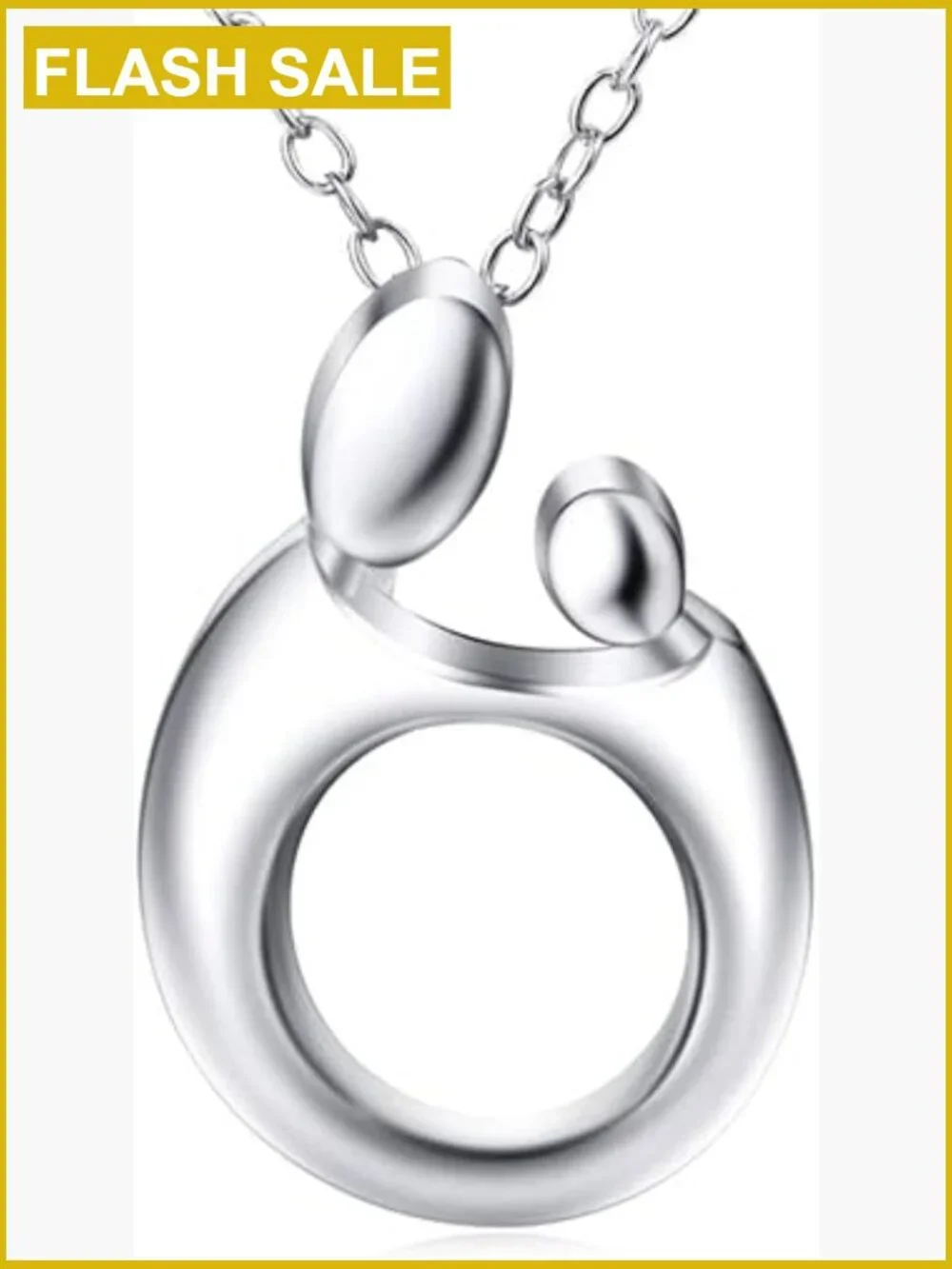 925 Sterling Silver Mother Family Love Pendant Necklace 18
